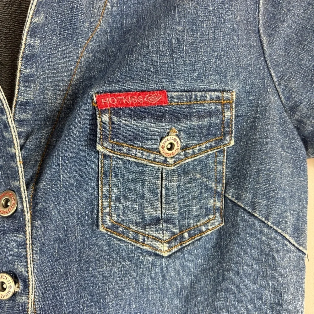 Hot Kiss stretchy denim dress with front buttons 2000’s Style - Picture 6 of 13
